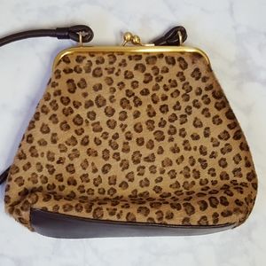 Cee Klein fur purse with painted cheetah spots